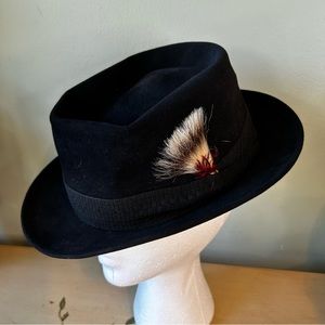 Vintage Black Mallory Premiere Quality Fedora Hat